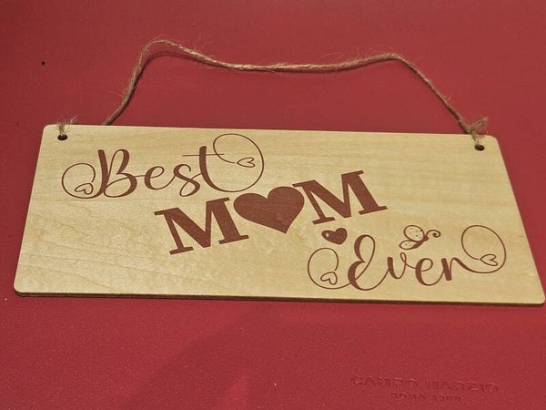 Targhetta in Legno "Best Mom Ever" con Cuore – Sereniu®