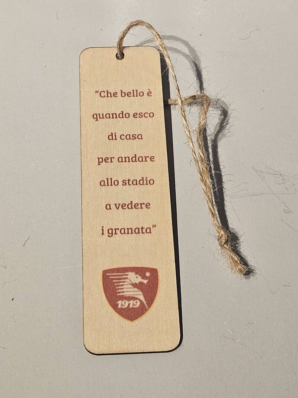 Segnalibro in legno "Cuore Granata" 12x3 cm – Sereniu®