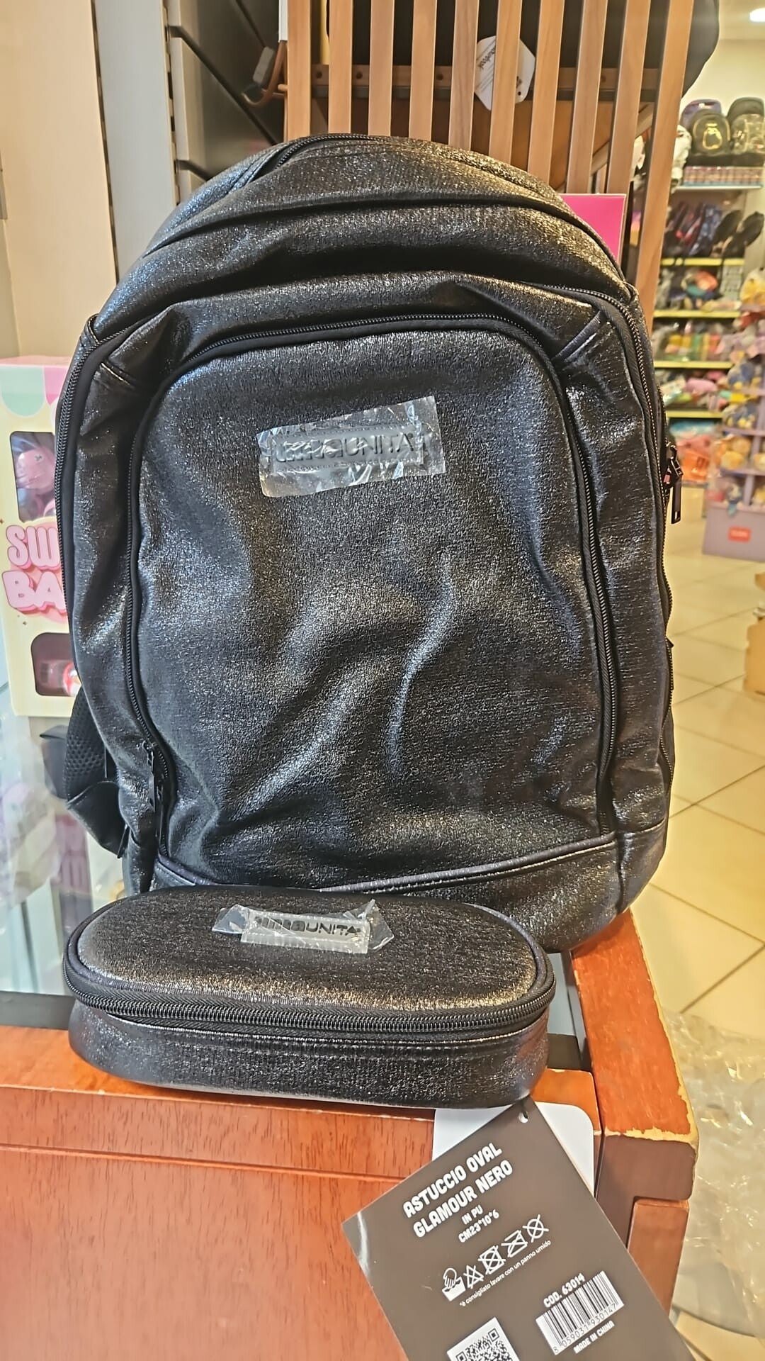 Zaino Dream Cross + Astuccio Ovale "Glamour Nero" tintaUNITA
