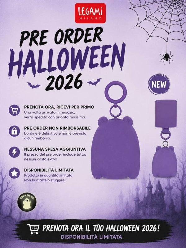 Portachiavi Peluche Legami Halloween 2026 Glow in the Dark – Pre Order Limited Edition | Sereniu