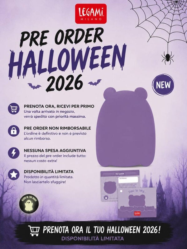 Peluche Mini Legami Halloween 2026 Glow in the Dark – Pre Order Limited Edition