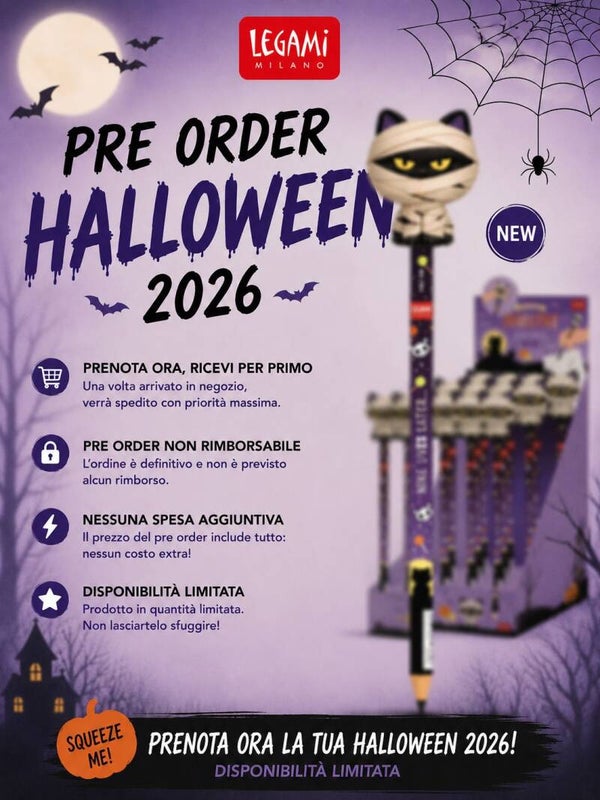 Matita Antistress Kitty Mummy Legami Halloween 2026 – Pre Order Limited Edition