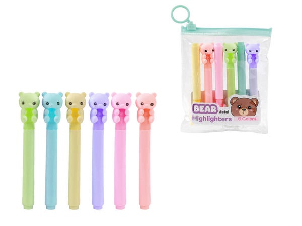 ITOTAL MINI EVIDENZIATORI BEAR MACARON 6PZ