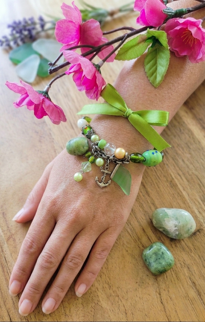 Handgemaakte Groene & Gele Armband – Uniek & Stijlvol!