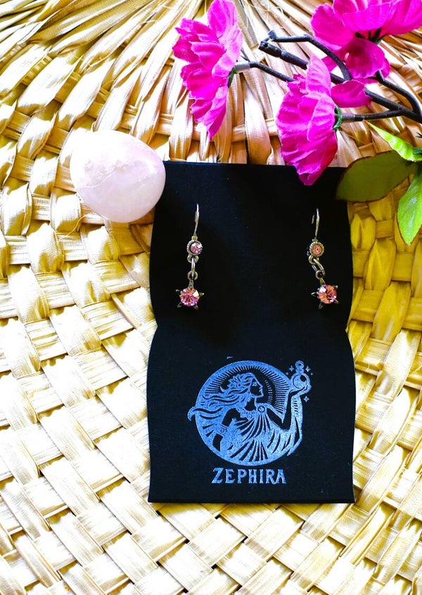 Elegante oorbellen met sprankelende roze stenen