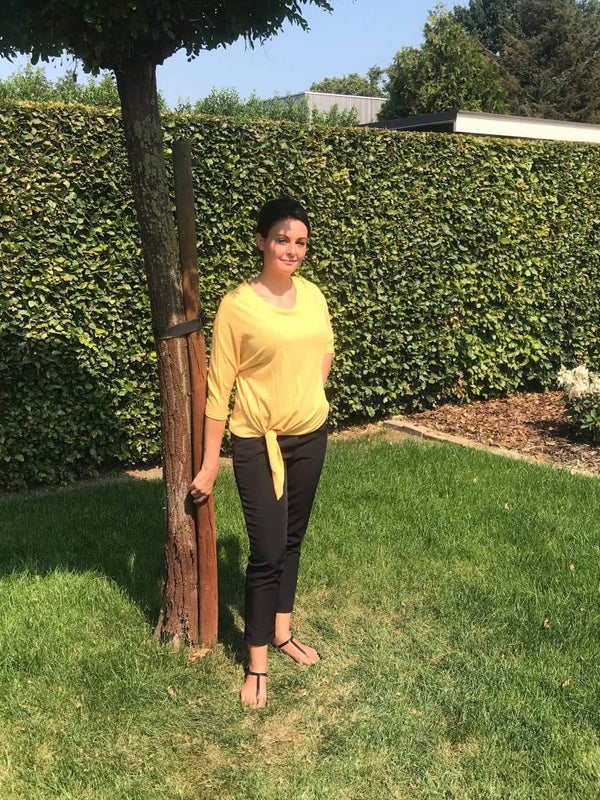 Blouse met strik - geel