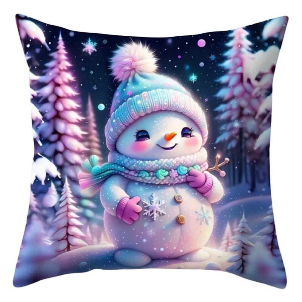 Kerst kussens variant sneeuwpop