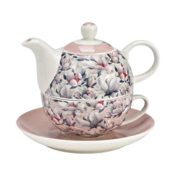 Theepot met kop en schotel Magnolia