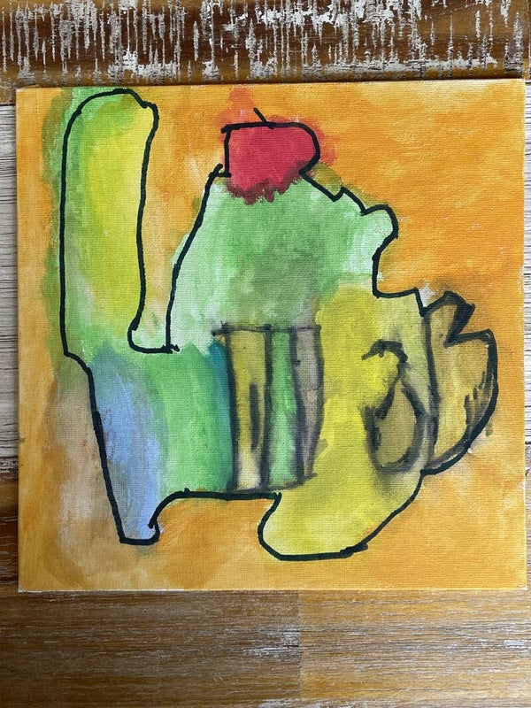 Schilderij klein vierkant 25 x25 (Vincent)