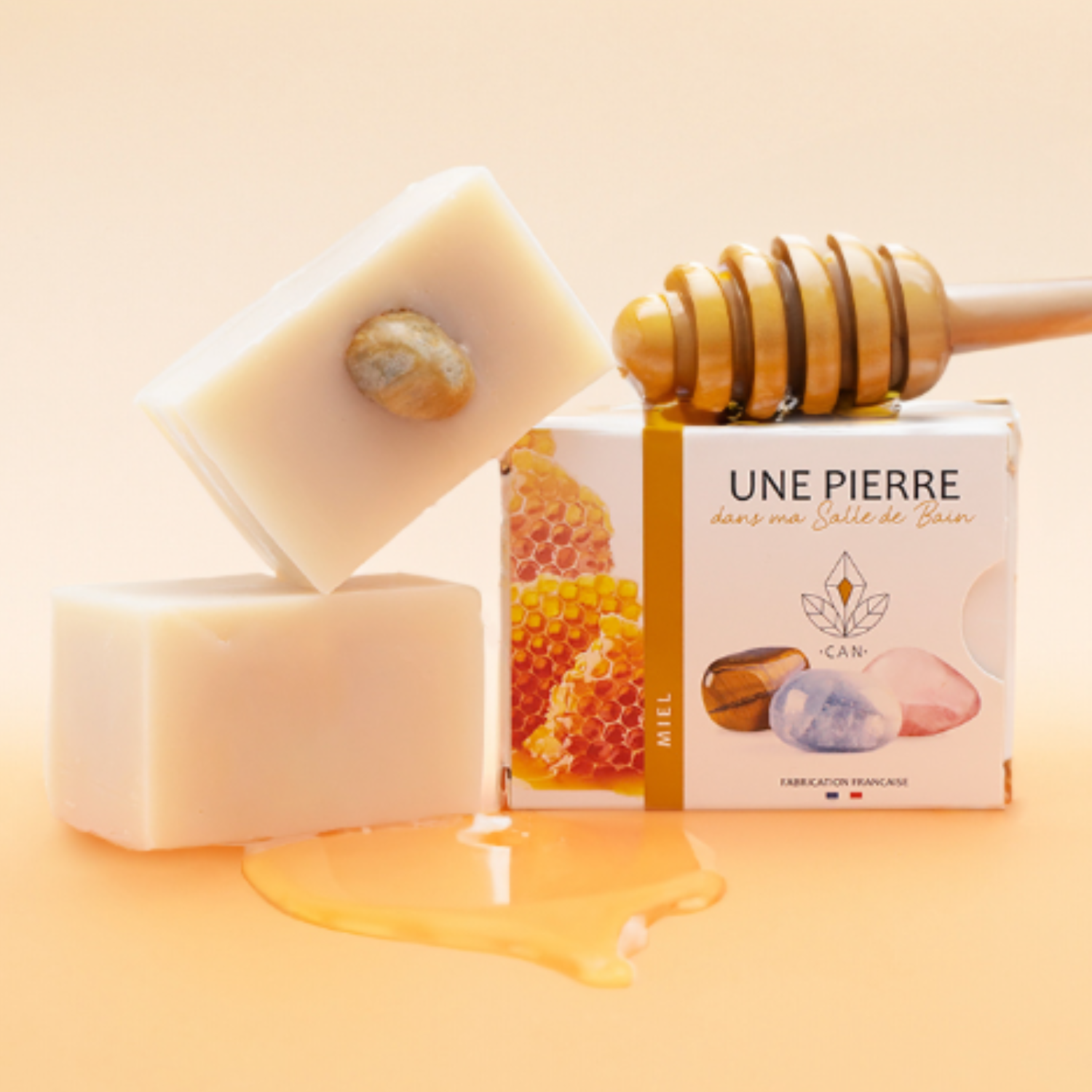 Savon Miel avec Pierre minérale