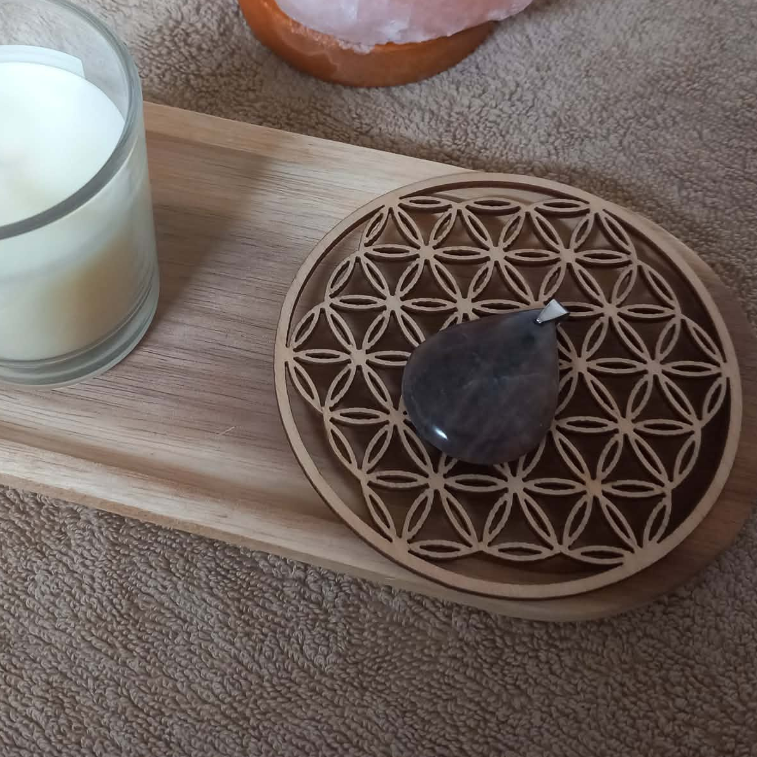 Pendentif Goutte Pierre de lune noire