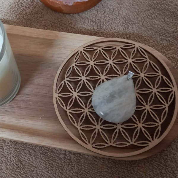 Pendentif Goutte Pierre de lune beige