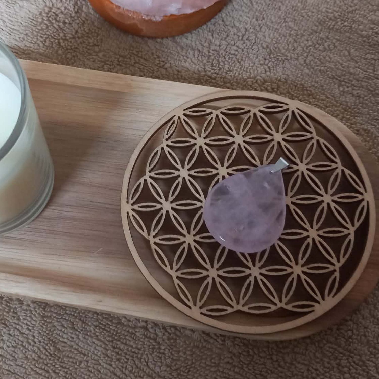 Pendentif Goutte Quartz rose