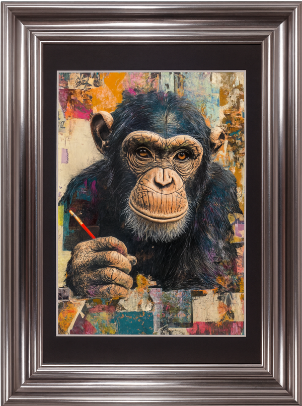 he Thoughtful Chimp – Limited Edition Signed Abstract Wildlife Artwork”
