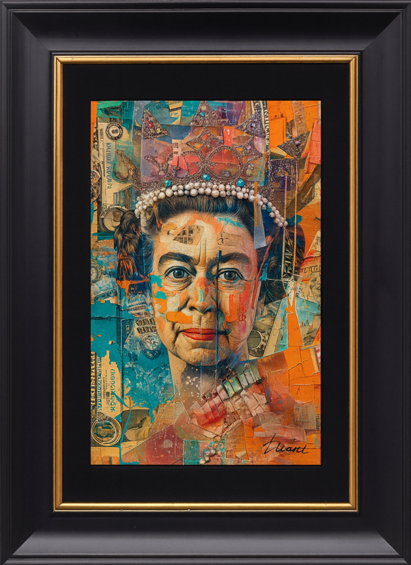 “Regal Reflections – Limited Edition Signed Abstract Royal Collage Artwork”