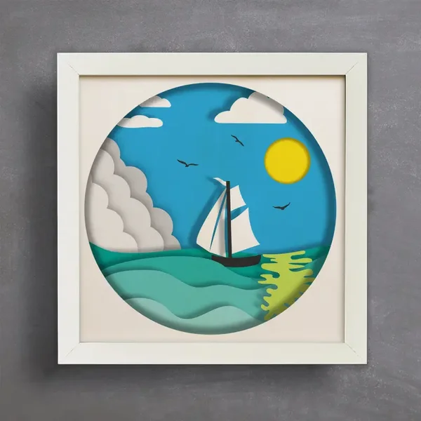 Sailing Into Serenity – Minimalist Ocean Wall Art