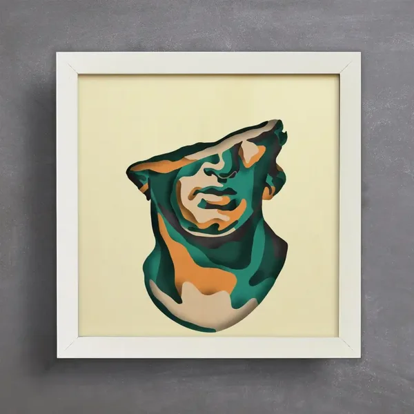 Abstract Greco Bust – Minimalist Classical Wall Art