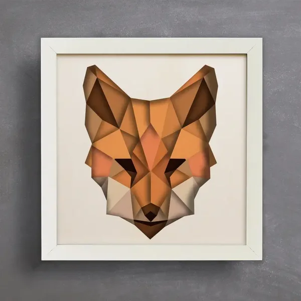 Geometric Fox – Modern Polygon Animal Wall Art