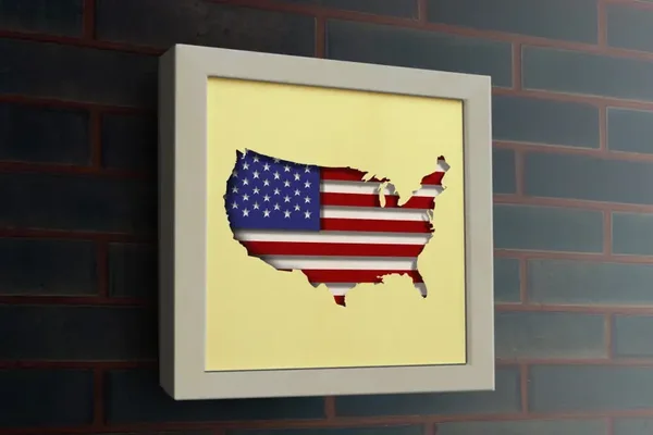 Stars & Stripes USA – Patriotic American Flag Map Wall Art