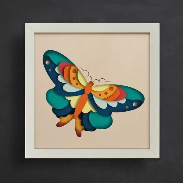 Vivid Wings – Colourful Layered Butterfly Wall Art