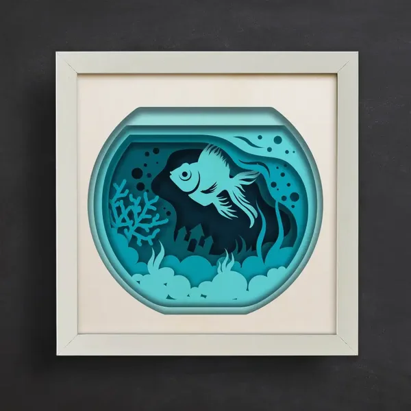 Layered Aquatic Wall Art