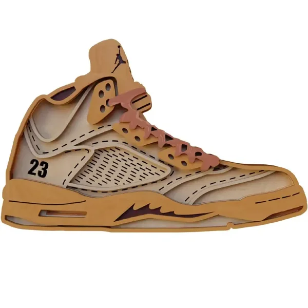 Air Jordan 5 Wall Art – 3D Layered Sneaker Cut-Out for Sneakerheads & Collectors
