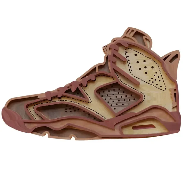 Air Jordan 6 Wall Art – 3D Layered Sneaker Cut-Out Design for Sneakerheads & Collectors
