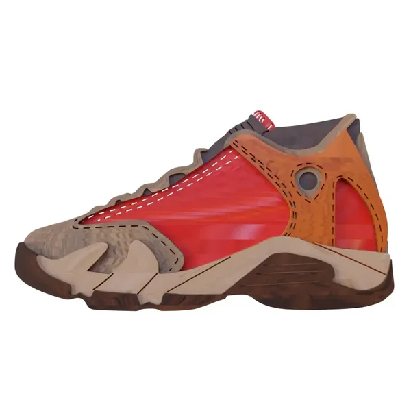 Air Jordan 14 Wall Art – 3D Layered Sneaker Silhouette Design for Collectors & Sneakerheads