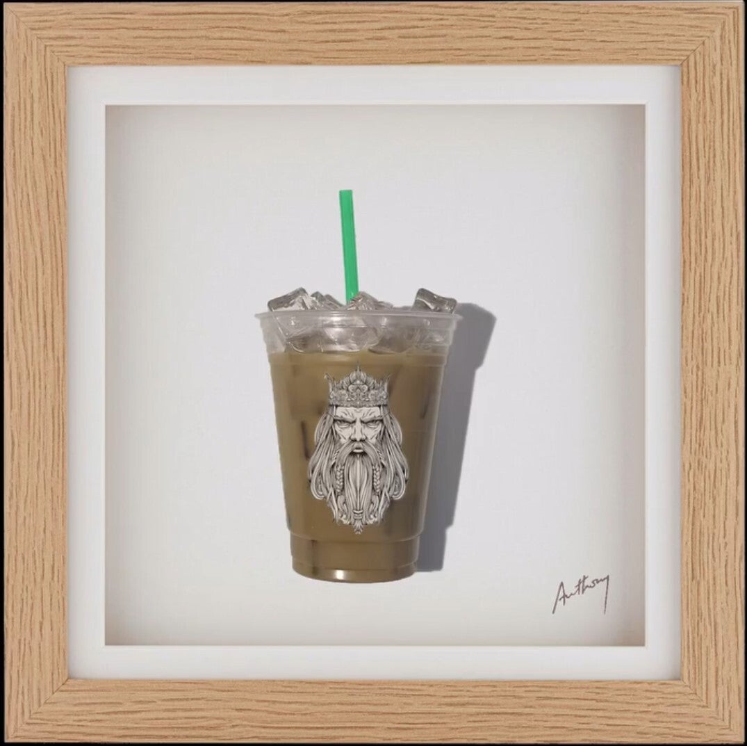 Iced King” – Framed Coffee Cup