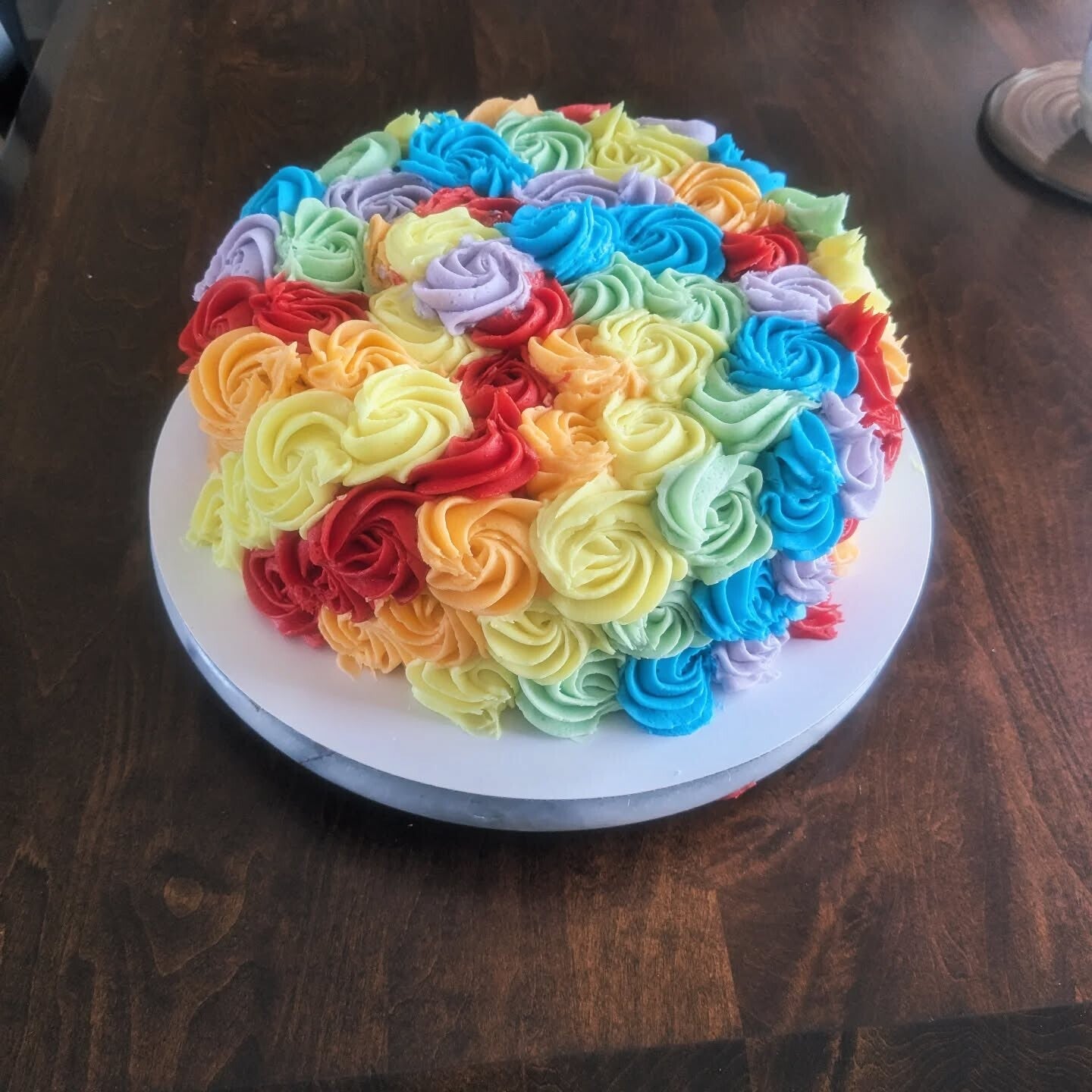 Rainbow Rosette Cake