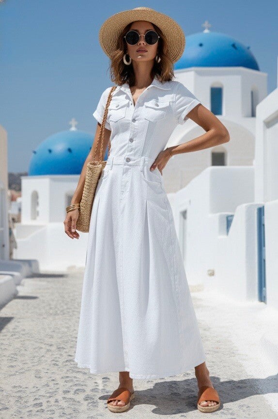 Robe longue en jeans