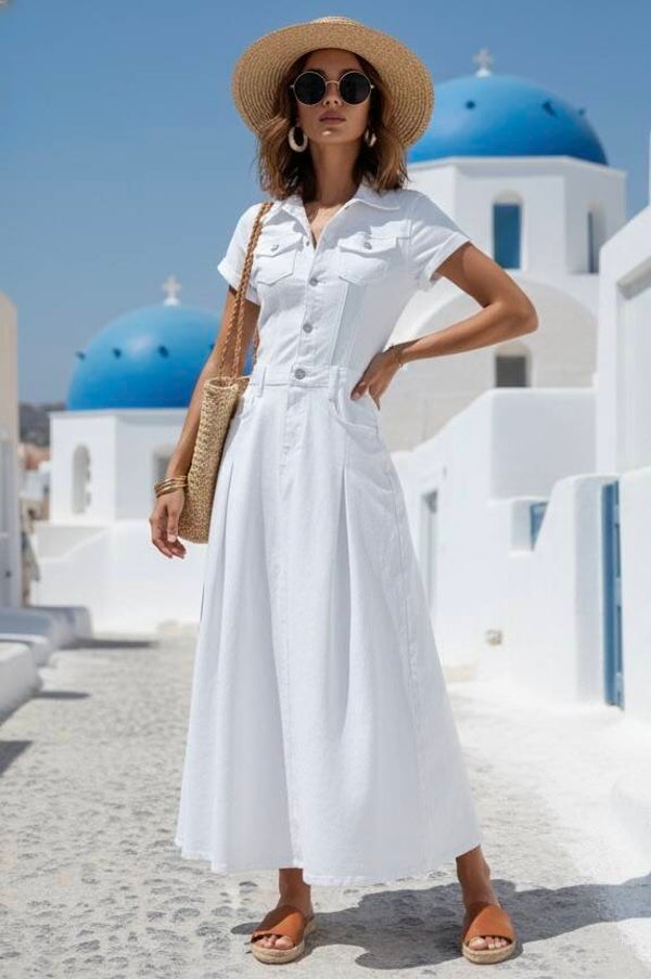 Robe longue en jeans