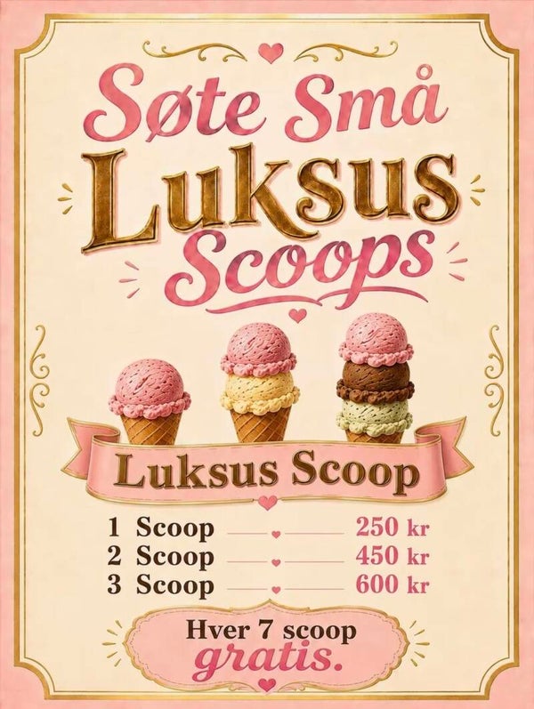 3 Søte Små Luksus Scoops