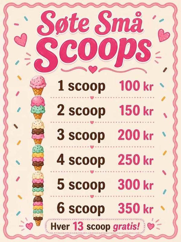 6 Søte Små Scoops