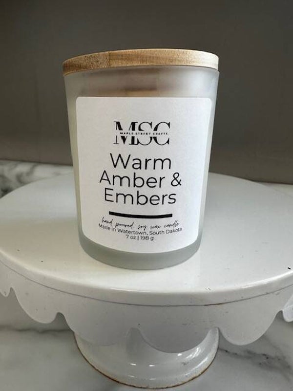 Warm Amber & Embers 7 oz candle