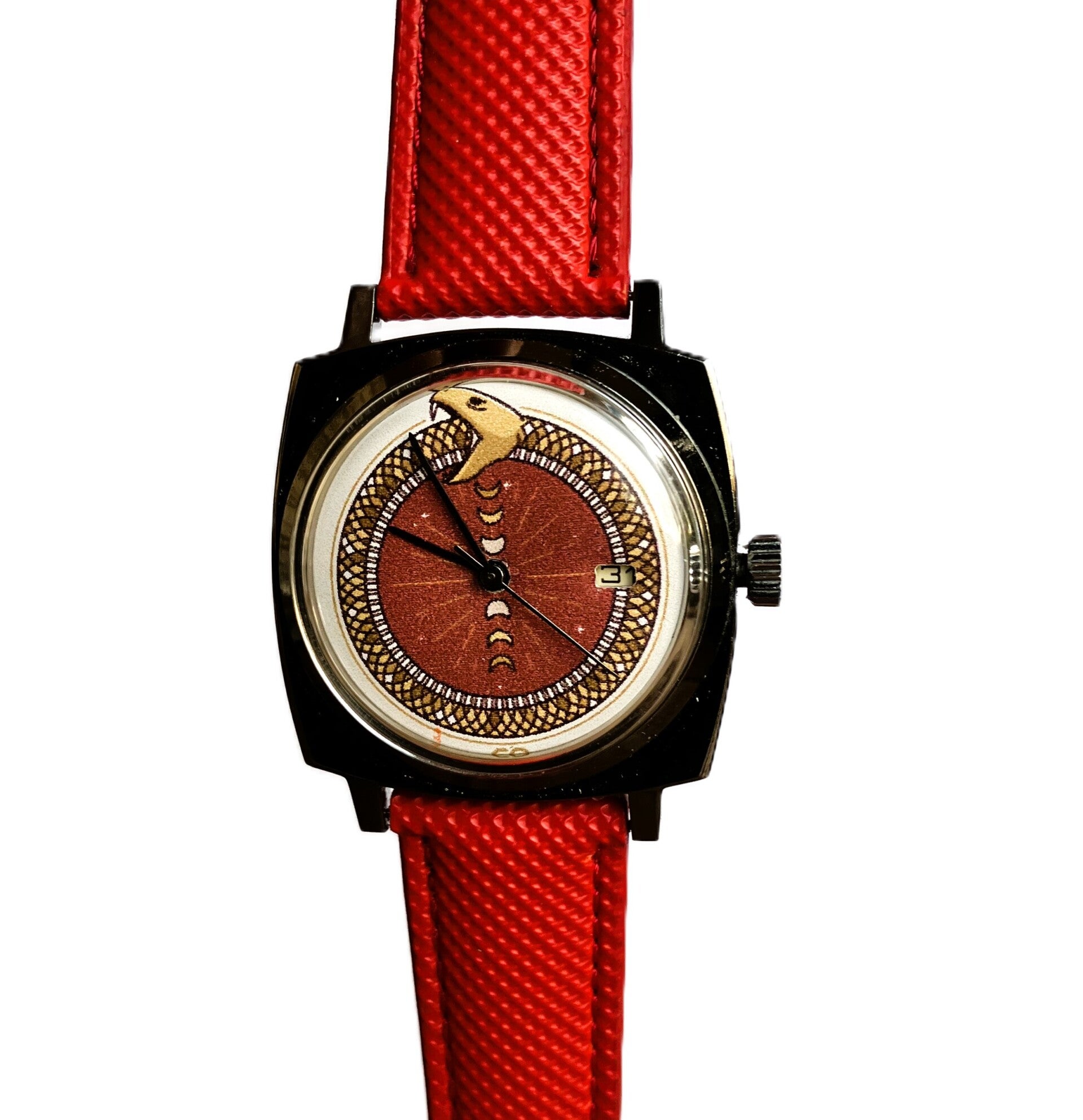 Montre Anonyme / Serpent rouge enroulé