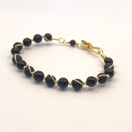 Armbånd - Sort onyx 6 mm