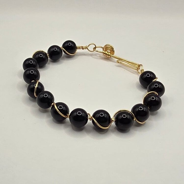 Armbånd - Sort onyx 8 mm
