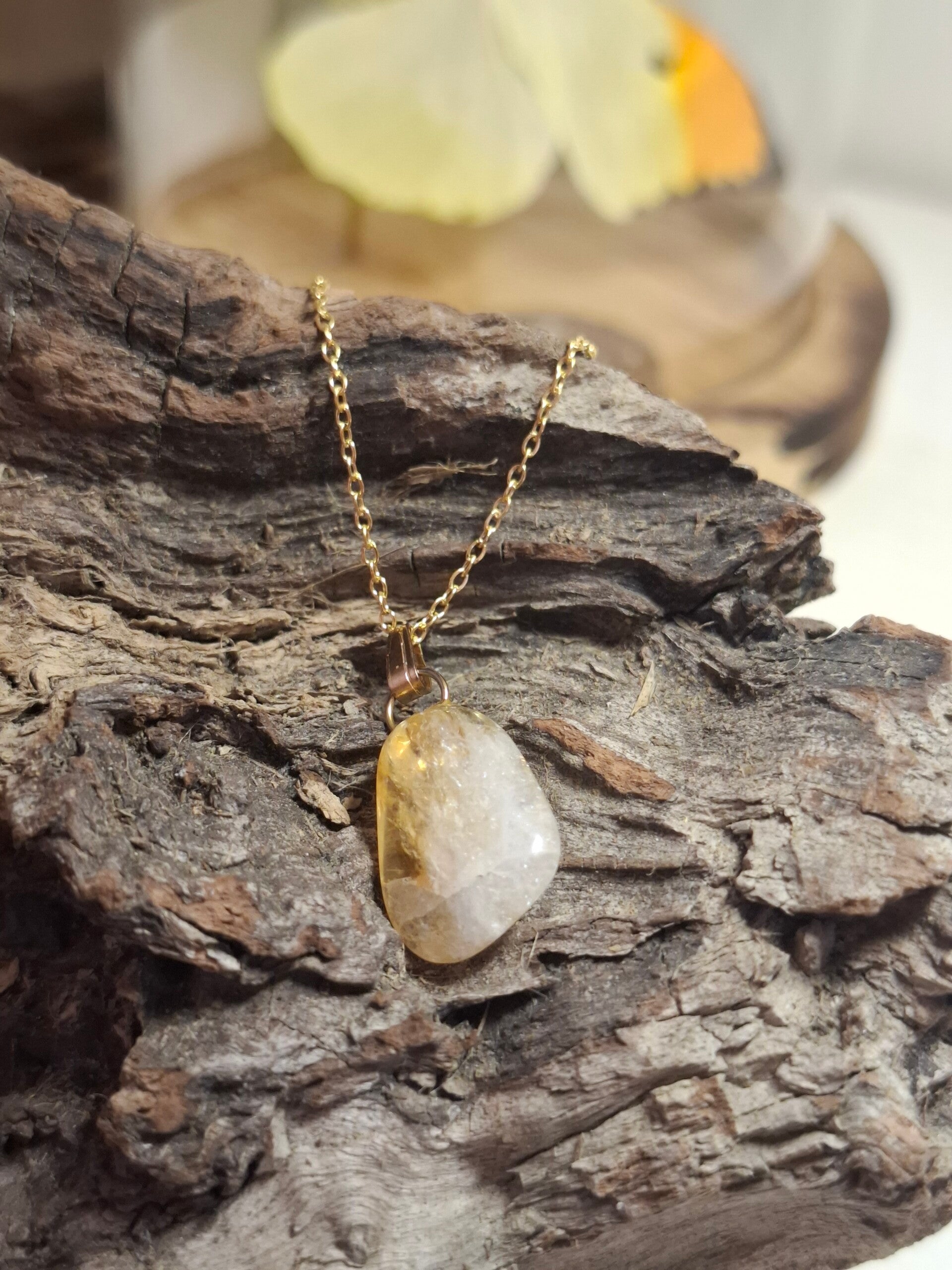 halsketting citrien hanger