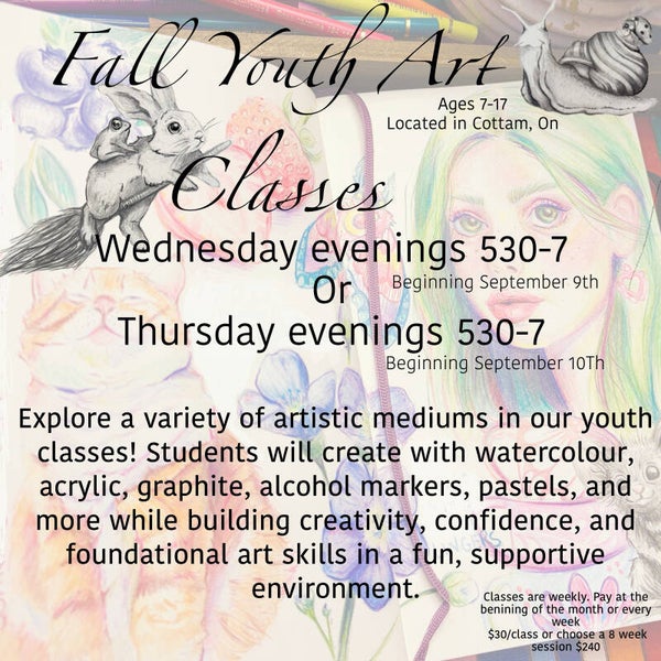 Fall Youth art classes