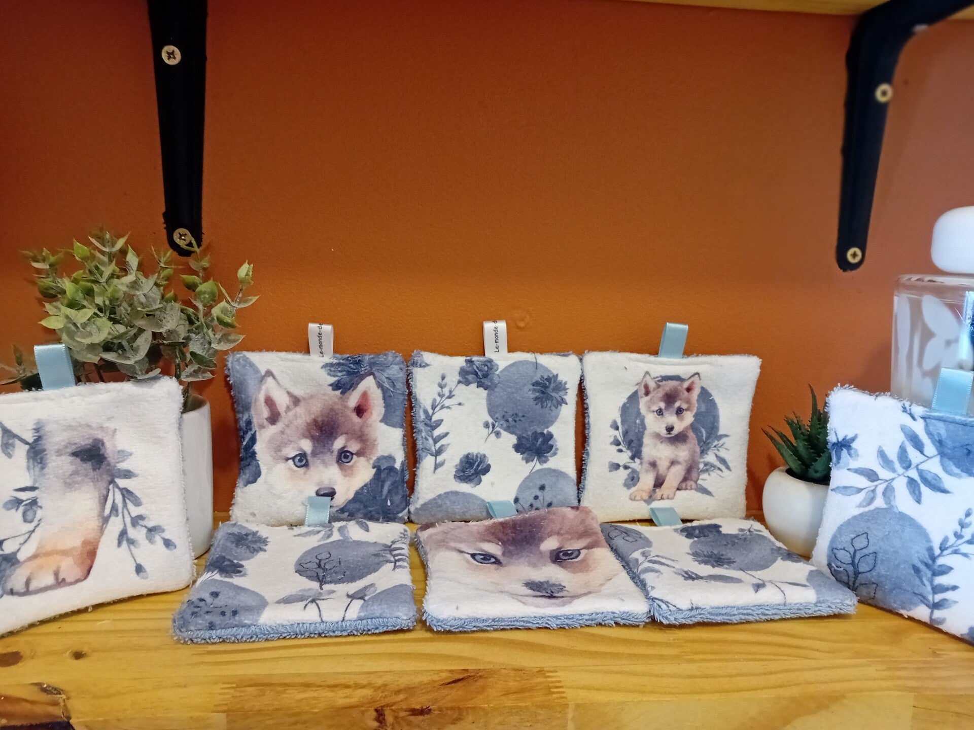 Carrés lavables thème Louveteau (CL13)