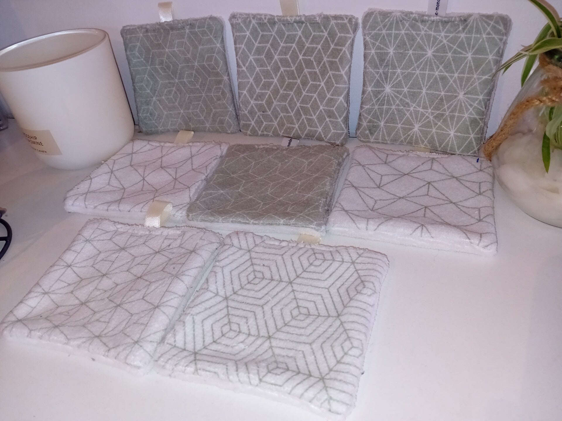 Carrés lavables thème Vert (CL7)