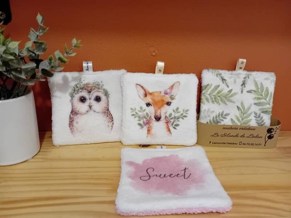 Carrés lavables Animaux