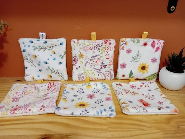 Carrés lavables Fleuris 2