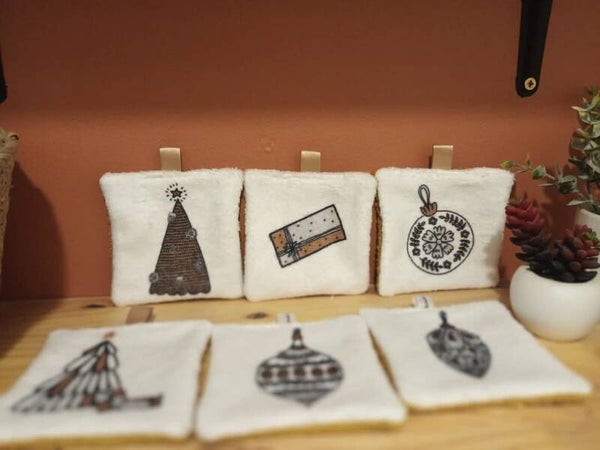 Carrés lavables Noël