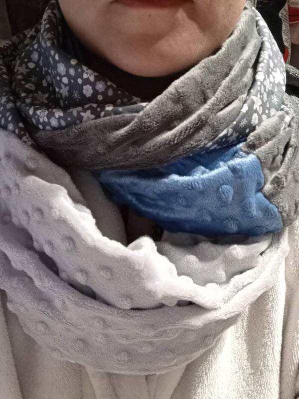 Tour de cou Gris/Bleu