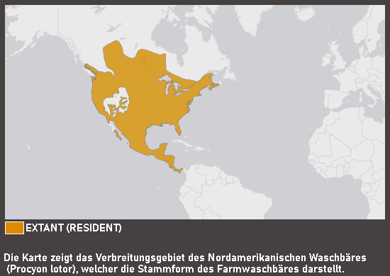 Verbreitungskarte Farmwaschbär