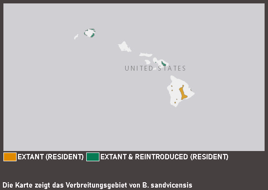 Verbreitungskarte Hawaiigans