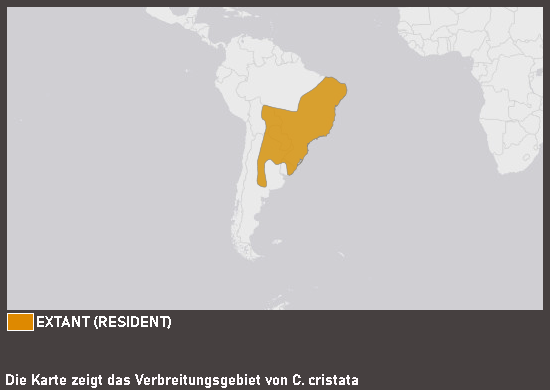 Verbreitungskarte Rotfußseriema