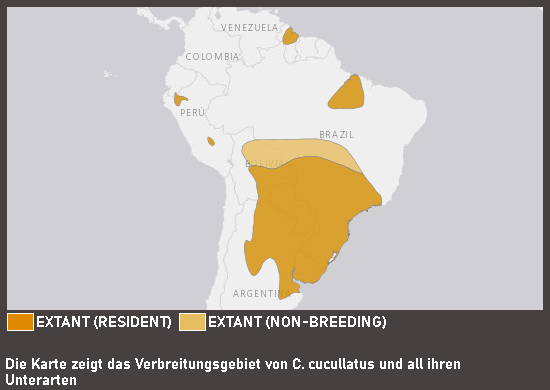 Verbreitungskarte Rothaubentangare